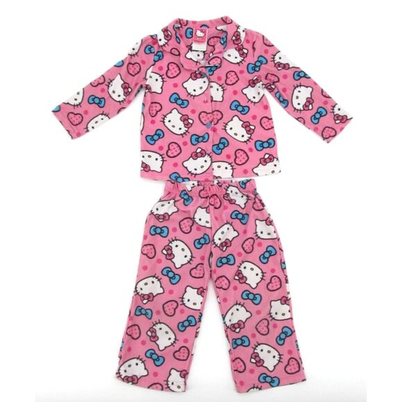 Vintage Girls Pajama Lot Toddler 4T Pink Purple Disney Carters Hello Kitty Y2K - Picture 4 of 16